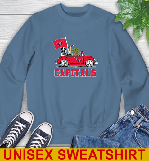 NHL Hockey Washington Capitals Darth Vader Baby Yoda Driving Star Wars Shirt Sweatshirt 8