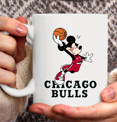 NBA Basketball Chicago Bulls Cheerful Mickey Mouse Shirt Ceramic Mug 15oz 2