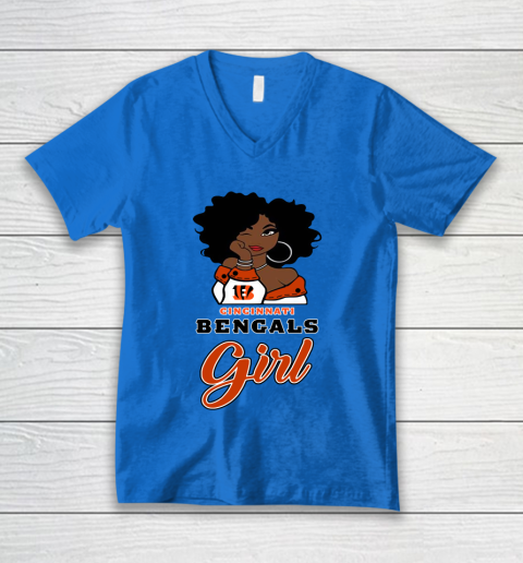 Cincinnati Bengals Girl NFL V-Neck T-Shirt 6