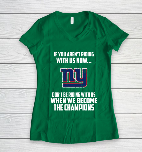 NFL New York Giants Football We Become The Champions Women's V-Neck T-Shirt 3