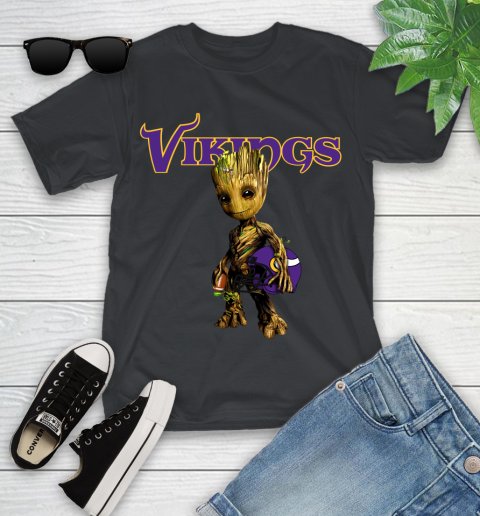 Minnesota Vikings NFL Football Groot Marvel Guardians Of The Galaxy Youth T-Shirt 2