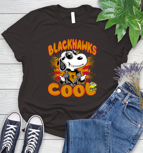 NHL Hockey Chicago Blackhawks Cool Snoopy Shirt Women's T-Shirt 9