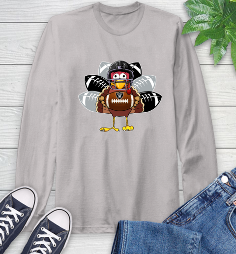 Oakland Raiders Turkey Thanksgiving Day Long Sleeve T-Shirt 12