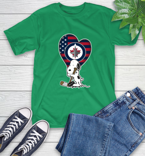 Winnipeg Jets NHL Hockey The Peanuts Movie Adorable Snoopy T-Shirt 7
