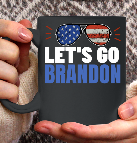 Let's Go Brandon Flag Sunglasses Ceramic Mug 11oz