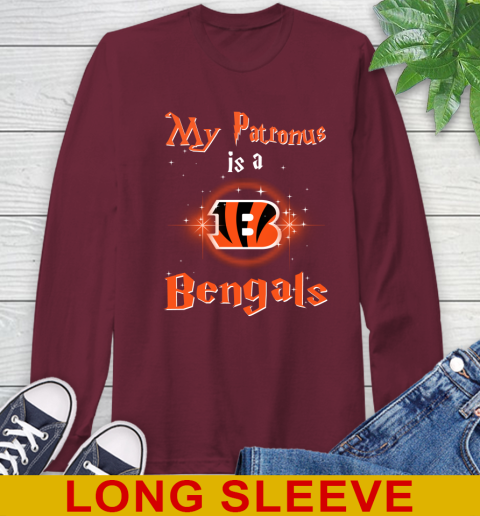 NFL Football Harry Potter My Patronus Is A Cincinnati Bengals Long Sleeve T-Shirt 7