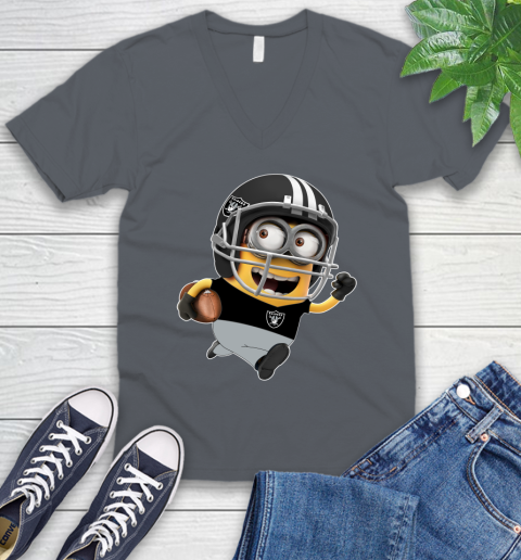 NFL Oakland Raiders Minions Disney Football Sports V-Neck T-Shirt 5