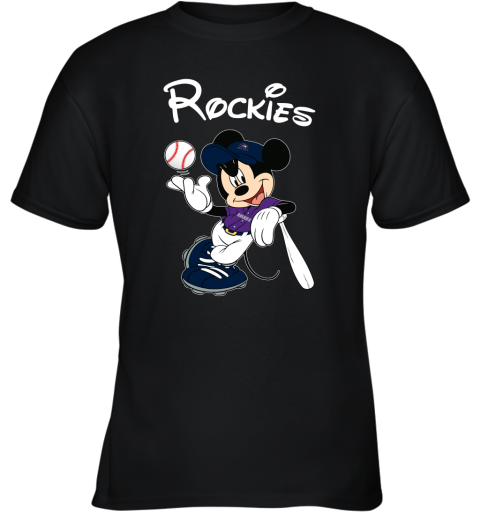 Baseball Mickey Team Colorado Rockies Youth T-Shirt