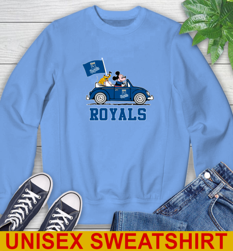 MLB Baseball Kansas City Royals Pluto Mickey Driving Disney Shirt Sweatshirt 11