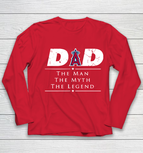 Los Angeles Angels MLB Baseball Dad The Man The Myth The Legend Youth Long Sleeve 8