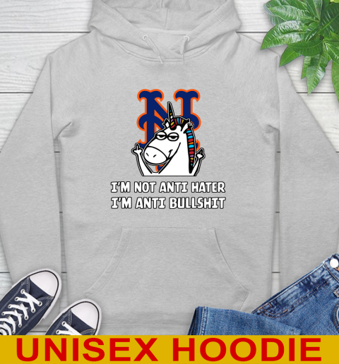 New York Mets MLB Baseball Unicorn I'm Not Anti Hater I'm Anti Bullshit Hoodie 6