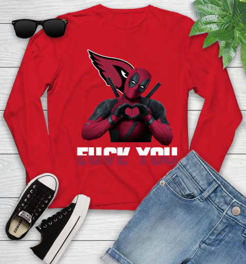 NHL Arizona Cardinals Deadpool Love You Fuck You Football Sports Youth Long Sleeve 11