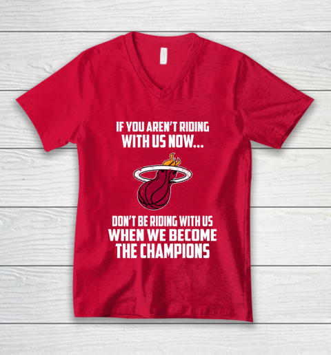 NBA Miami Heat Basketball We Become The Champions V-Neck T-Shirt 6