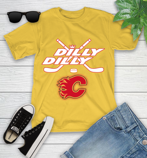 NHL Calgary Flames Dilly Dilly Hockey Sports Youth T-Shirt 8