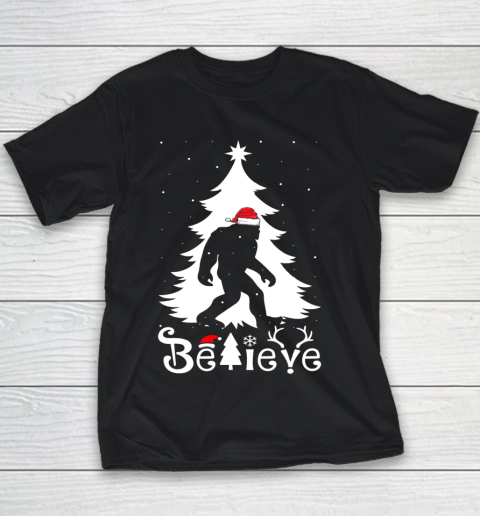 Bigfoot Christmas Gifts For Men Boys Girls Funny Christmas Youth T-Shirt