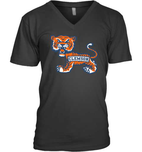 Big Ol' Old School Tiger V-Neck T-Shirt