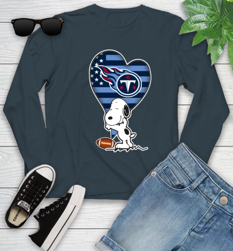 Tennessee Titans NFL Football The Peanuts Movie Adorable Snoopy Youth Long Sleeve 8