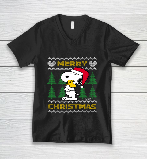Peanuts Snoopy Merry Christmas Ugly V-Neck T-Shirt