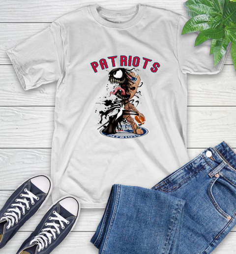 NFL New England Patriots Football Venom Groot Guardians Of The Galaxy T-Shirt