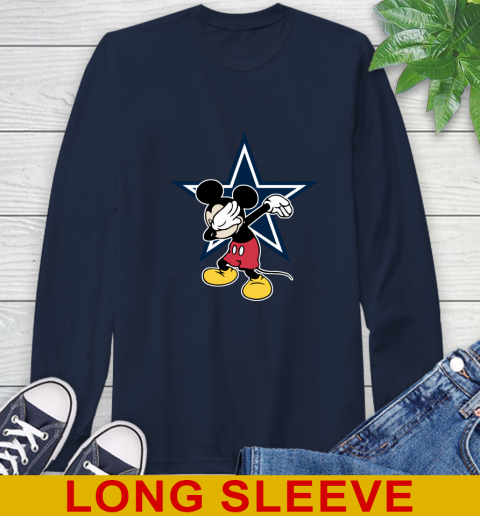 Dallas Cowboys NFL Football Dabbing Mickey Disney Sports Long Sleeve T-Shirt 4