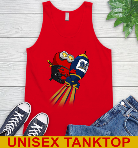 MLB Baseball Milwaukee Brewers Deadpool Minion Marvel Shirt Tank Top 5