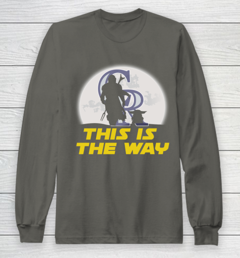 Colorado Rockies MLB Baseball Star Wars Yoda And Mandalorian This Is The Way Long Sleeve T-Shirt 5