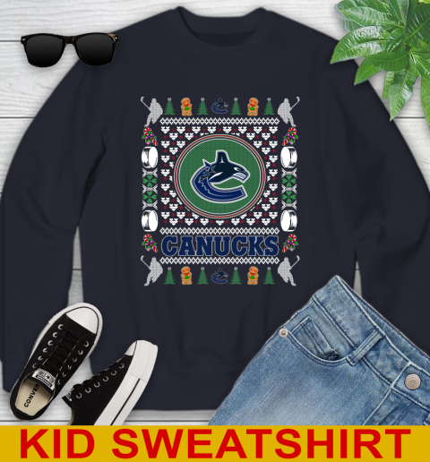 Vancouver Canucks Merry Christmas NHL Hockey Loyal Fan Youth Sweatshirt - Image 3