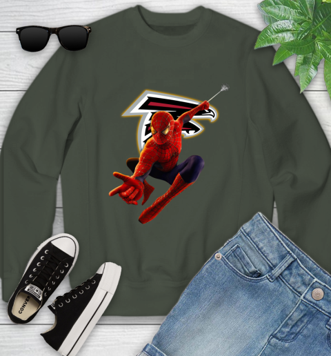 NFL Spider Man Avengers Endgame Football Atlanta Falcons Youth Sweatshirt 10