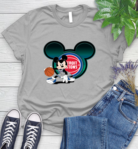 NBA Detroit Pistons Mickey Mouse Disney Basketball Women's T-Shirt 5