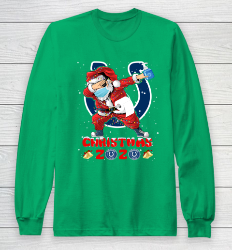 Indianapolis Colts Funny Santa Claus Dabbing Christmas 2020 NFL Long Sleeve T-Shirt 4