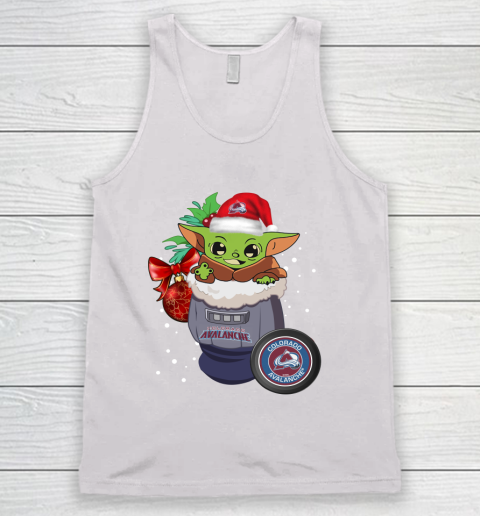 Colorado Avalanche Christmas Baby Yoda Star Wars Funny Happy NHL Tank Top 2
