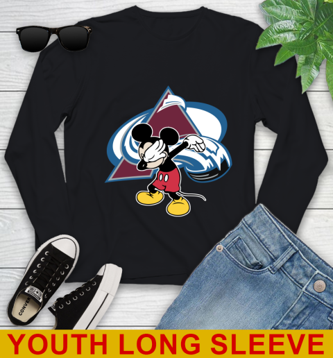 Colorado Avalanche NHL Hockey Dabbing Mickey Disney Sports Youth Long Sleeve 2