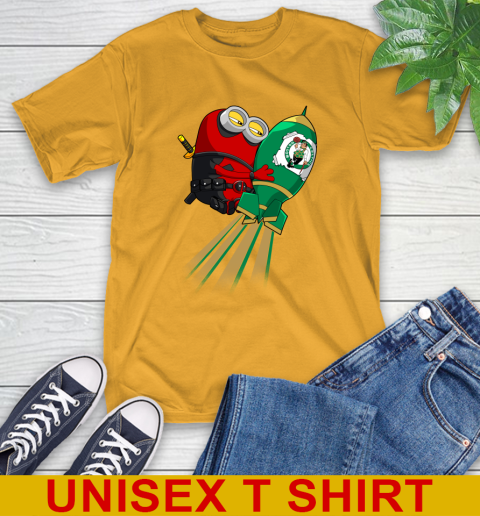 NBA Basketball Boston Celtics Deadpool Minion Marvel Shirt T-Shirt 2