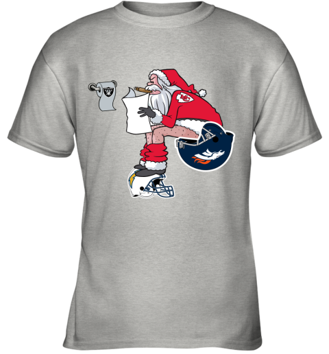 Santa Claus Kansas City Chiefs Shit On Other Teams Christmas Youth T-Shirt