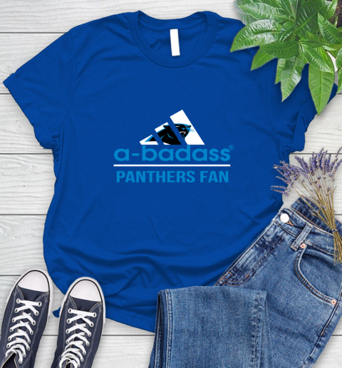 NFL A Badass Carolina Panthers Fan Adidas Football Sports Women's T-Shirt 12