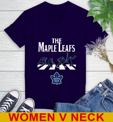 NHL Hockey Toronto Maple Leafs The Beatles Rock Band Shirt Women's V-Neck T-Shirt 3