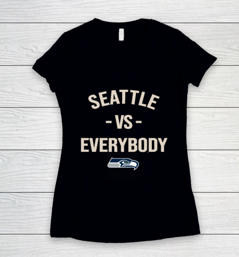 Seattle Seahawks Vs Everybody Women's V-Neck T-Shirt