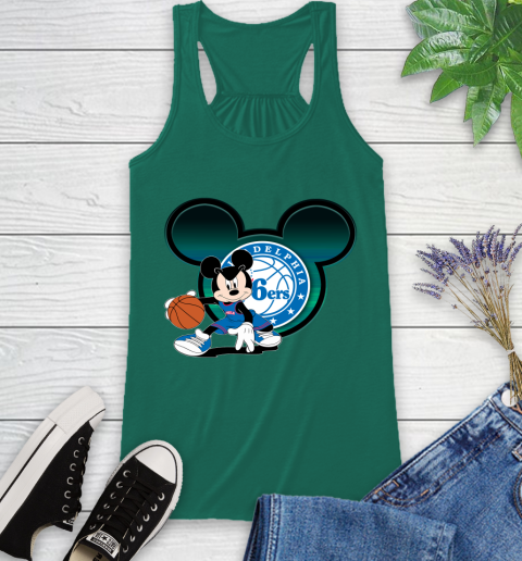 NBA Philadelphia 76ers Mickey Mouse Disney Basketball Racerback Tank 7