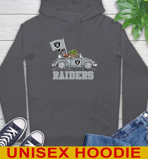 NFL Football Oakland Raiders Darth Vader Baby Yoda Driving Star Wars Shirt Hoodie 7