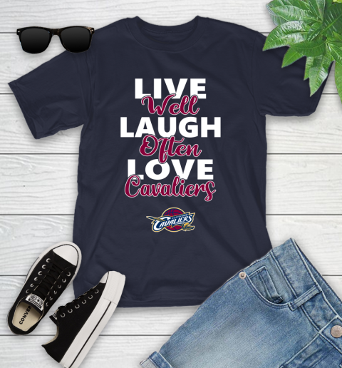 NBA Basketball Cleveland Cavaliers Live Well Laugh Often Love Shirt Youth T-Shirt 2