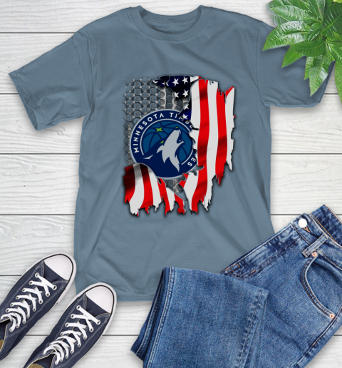 Minnesota Timberwolves NBA Basketball American Flag T-Shirt 8