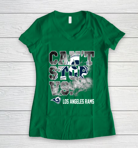 NFL Los Angeles Rams Can't Stop Vs Women's V-Neck T-Shirt 3