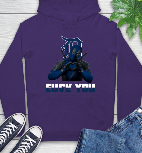 MLB Detroit Tigers Deadpool Love You Fuck You Baseball Sports Hoodie 5