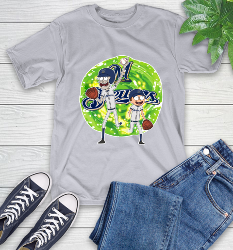 MLB Milwaukee Brewers Rick And Morty Baseball Sports T-Shirt 6