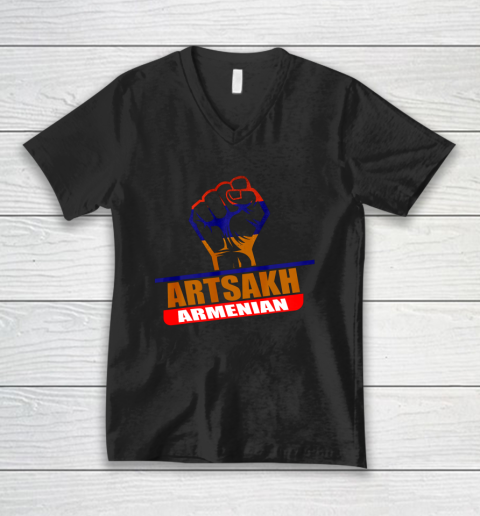 Artsakh Strong Artsakh is Armenia Armenian Flag GREAT V-Neck T-Shirt