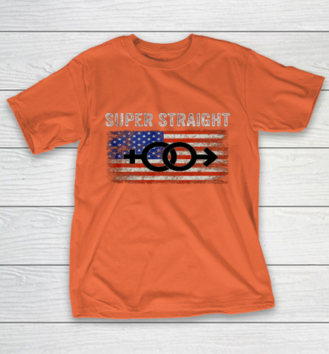 Vintage Us Flag Gender Identity Super Straight Identity T-Shirt 4