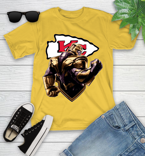 NFL Thanos Avengers Endgame Football Sports Kansas City Chiefs Youth T-Shirt 8