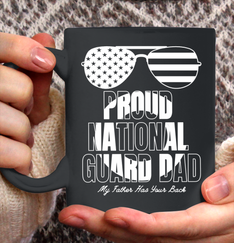 Veteran Shirt Proud National Guard Dad My Father Has Your Back Ceramic Mug 11oz