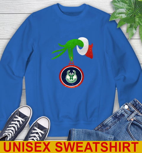 Milwaukee Bucks Grinch Merry Christmas NBA Basketball Sweatshirt 9