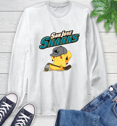 NHL Pikachu Hockey Sports San Jose Sharks Long Sleeve T-Shirt